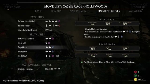 ALL CASSIE CAGE BRUTALITIES IN MORTAL KOMBAT XL (MKXL)