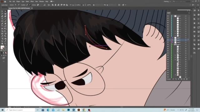 cartoon illustration using brushes in Photoshop. смотреть онлайн