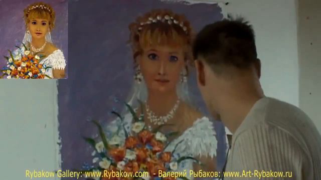Learn how to oil paint a portraits, PORTRAIT painting demo by Valery Rybakow смотреть онлайн