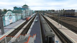 Движение поездов на вокзале Омска | Trainz 2022