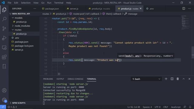 Building a REST API with MEN - 13 - Update route смотреть онлайн