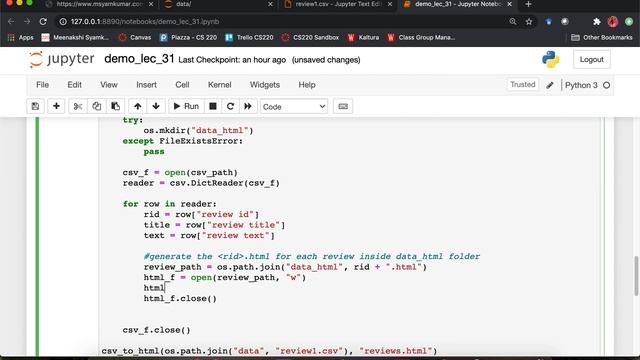 [CS 220 / CS319 Fall 2020] LEC 31 Video 3: HTML demo 2 смотреть онлайн