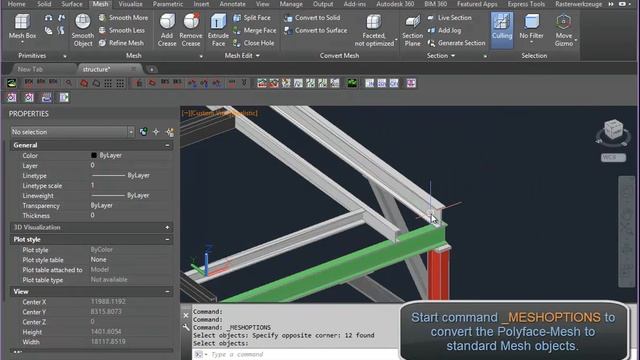 ACADsupp convert Polyface Mesh to 3D-Solid смотреть онлайн