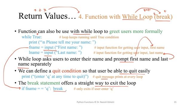 Python | Function | Return with While смотреть онлайн