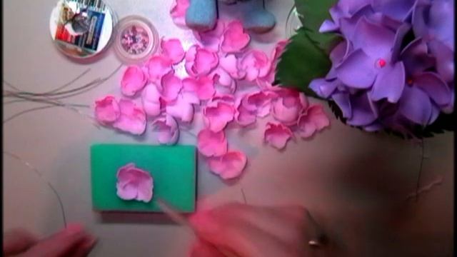 Махровая Гортензия из фоамирана. Легко и быстро. Цветы из фоамирана. #цветыизфоамирана смотреть онлайн