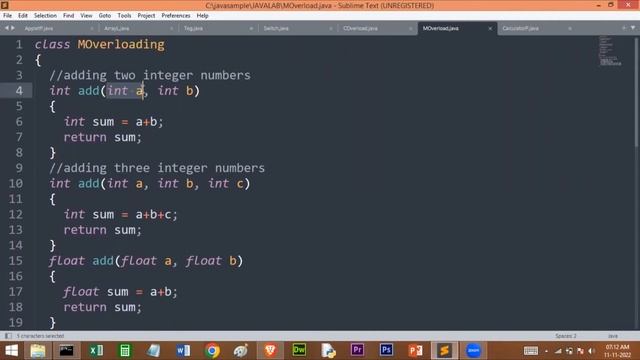 Java program for Method overloading | Program#5A | VTU 3rd Sem Java Laboratory | Polymorphism смотреть онлайн