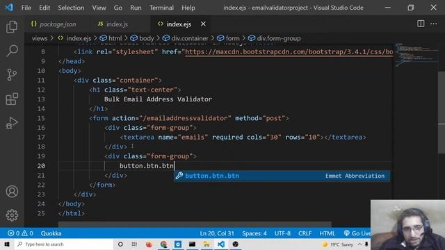 Node.js Express Bulk Email Address Validator Web App in Browser Using Javascript [LIVE Coding] смотреть онлайн