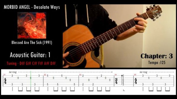 Morbid Angel - Desolate Ways - Guitar acoustic song with tabs / cover / lesson
