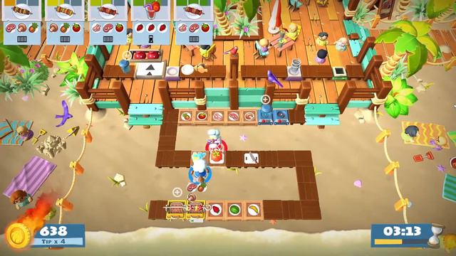 Surf 'n' Turf Level 3-4 | 4 STARS (2 players)| Overcooked 2 DLC смотреть онлайн