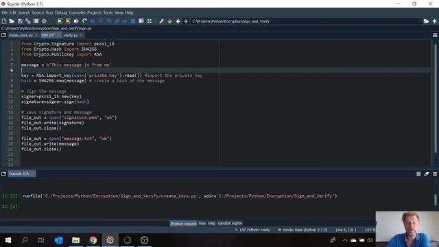 Signing and verifying using the RSA algorithm in Python смотреть онлайн
