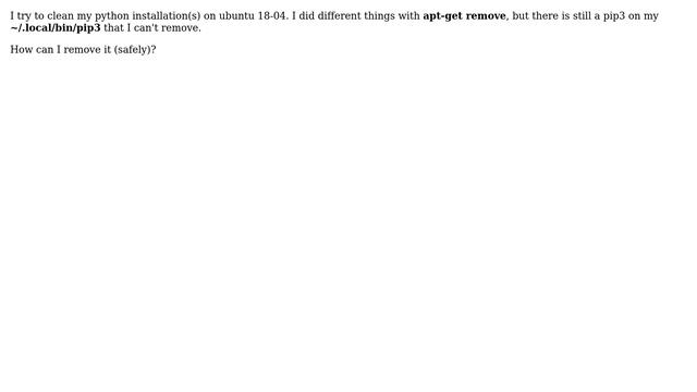 Ubuntu: Remove pip3 from .local/bin/pip3 смотреть онлайн