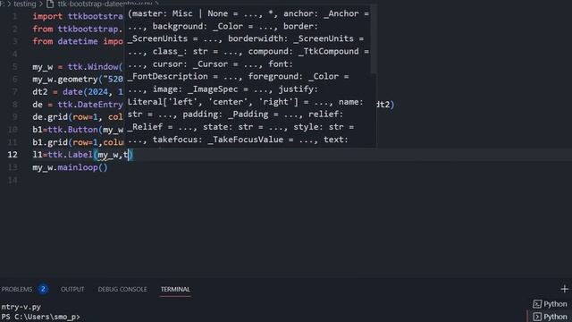 DateEntry of Ttkbootstrap to select date from a Calendar with options and parameters #13 смотреть онлайн