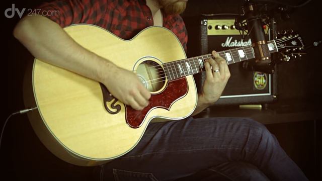 Gibson J-200 Studio Acoustic Guitar Demo смотреть онлайн