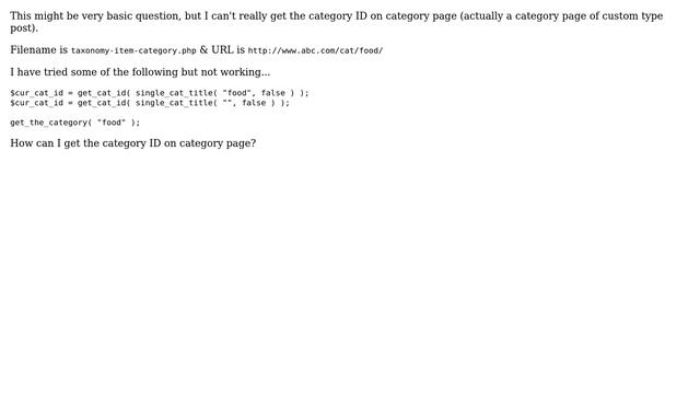 Wordpress: On Category page, How can I get the category ID? (2 Solutions!!) смотреть онлайн