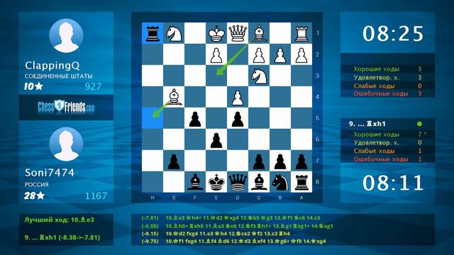 Chess Game Analysis: ClappingQ - Soni7474 : 0-1 (By ChessFriends.com) смотреть онлайн