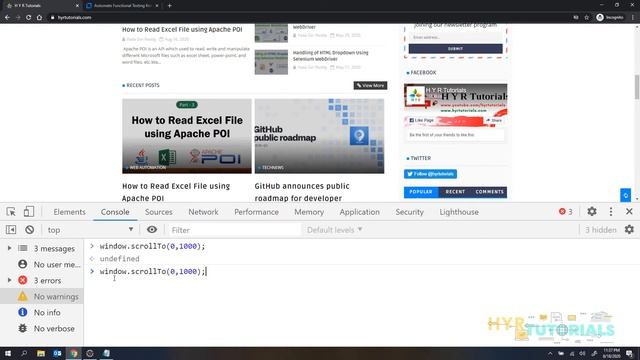 Perform Scroll Operations using JavascriptExecutor in Selenium WebDriver смотреть онлайн