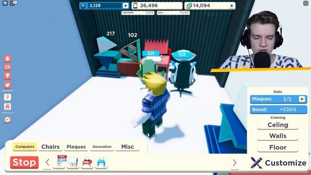 10 000 ПОДПИСЧИКОВ ЭТО ТОП! У МЕНЯ ЛУЧШИЙ КОМПЬЮТЕР С ЛУЧШИМИ КАМЕРАМИ В СИМУЛЯТОР ЮТУБЕРА В ROBLOX смотреть онлайн