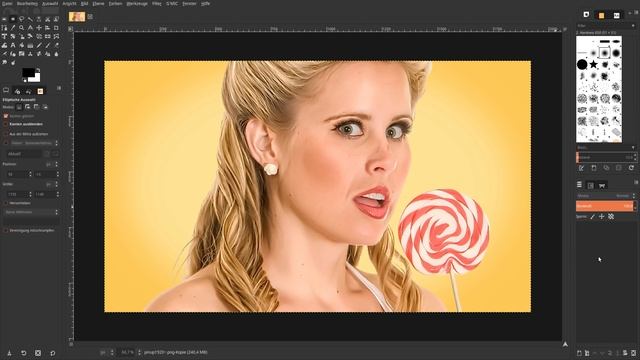 Pin Up Illustration 1950er Jahre Stil mit Gimp 2.9 смотреть онлайн