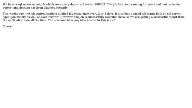 Databases: SQL Server Agent job returns a failure status message after the job succeed. смотреть онлайн