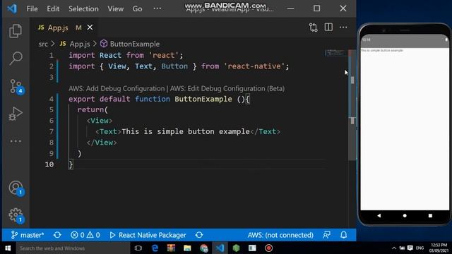 Simple Button in React Native смотреть онлайн