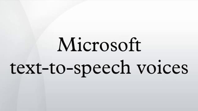 Microsoft text-to-speech voices смотреть онлайн