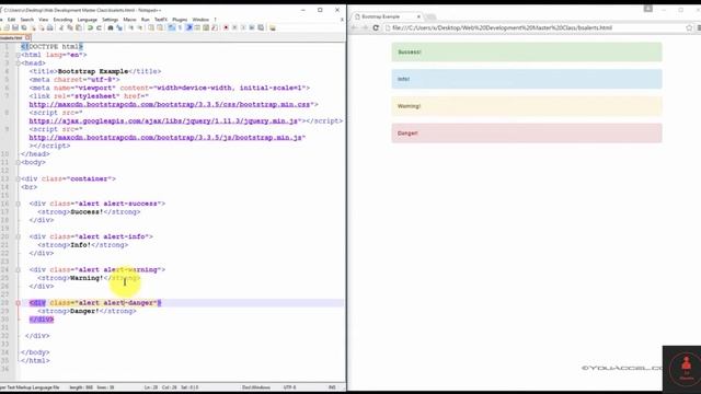 11 - Bootstrap Alerts - Complete Bootstrap Course смотреть онлайн