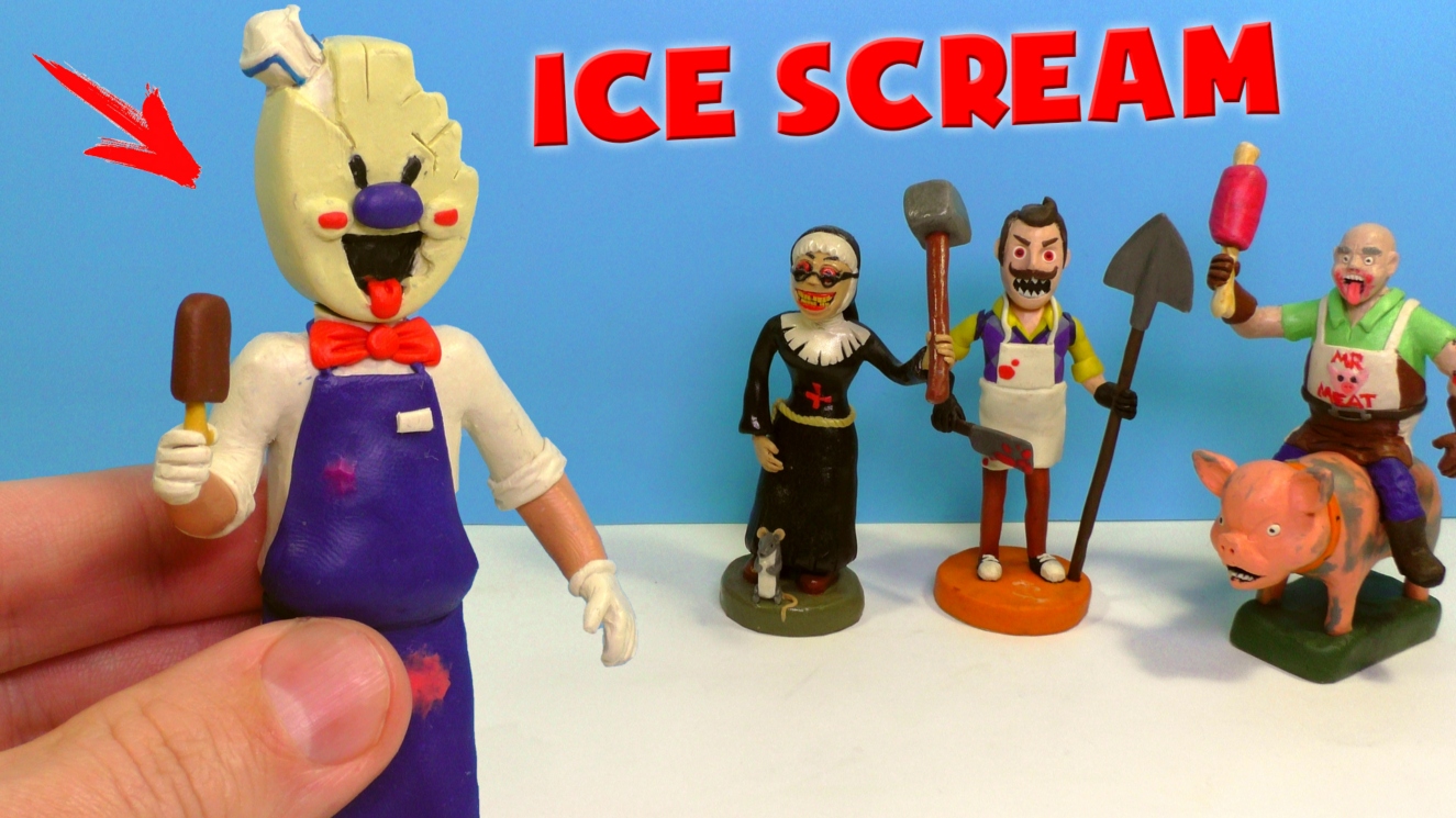 Лепим МОРОЖЕНЩИКА из игры Ice Scream смотреть онлайн