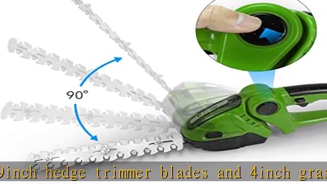 Hedge Trimmer Cordless, TOOVEM 2 in 1 Handheld Cordless Grass Shear with 2 Pcs Rechargeable Battery смотреть онлайн