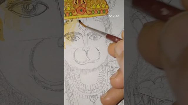 Step by step sketch plus painting of lord Shree Hanuman ji ????️ смотреть онлайн