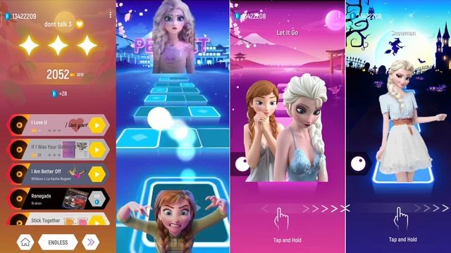 Build A Snowman - Let It Go - Frozen - Something Never Change Song - Tiles Hop EDM Rush #elsa #anna