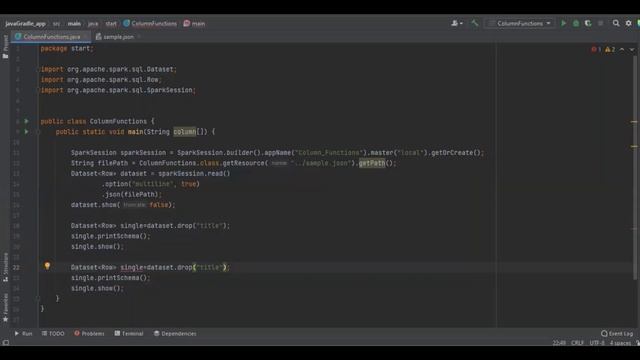 How to drop column in Apache Spark using Java смотреть онлайн