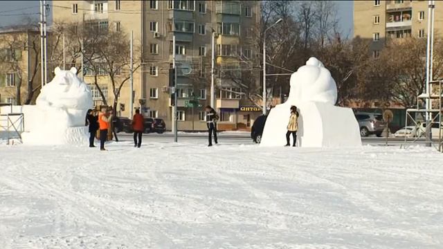 На главной площади Благовещенска были замечены морж и медведь смотреть онлайн