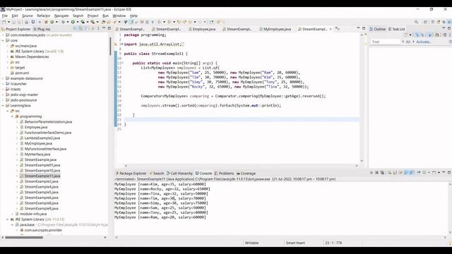 15. Java Stream - How to compare and sort list on specific object and reverse the stream. смотреть онлайн