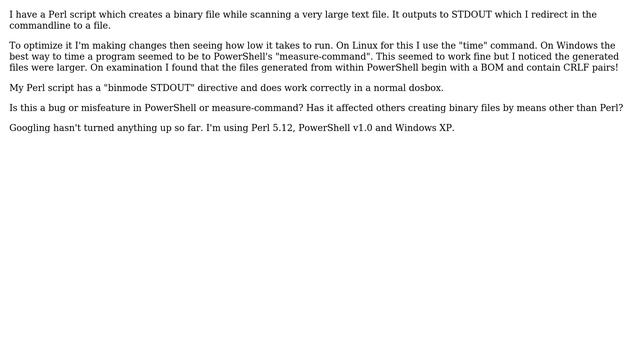Powershell overruling Perl binmode? смотреть онлайн