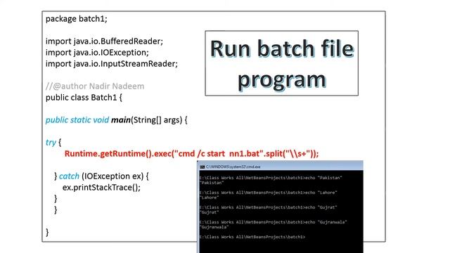 How to call and run batch file in java desktop app смотреть онлайн