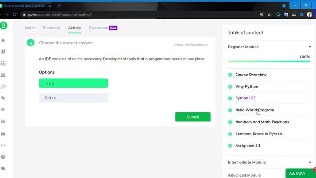 GUVI PYTHON COURSE ANSWER (BEGINNER MODULE) смотреть онлайн