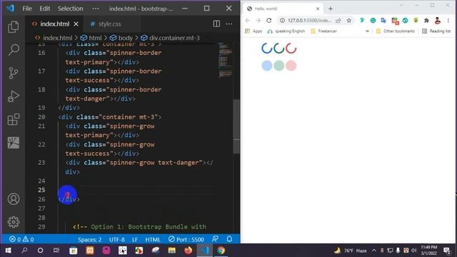 spinner bootstrap 5 | bangla tutorial 2022 смотреть онлайн