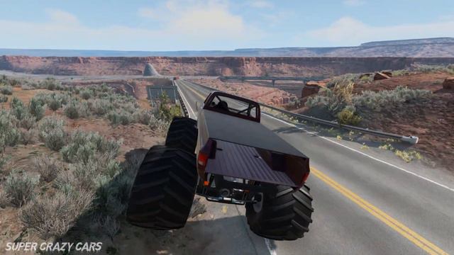 Monster Trucks vs real Trucks - BeamNG.Drive смотреть онлайн