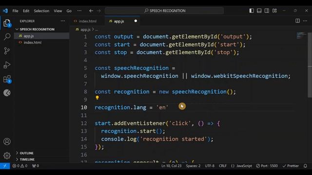 Speech Recognition - JavaScript & Web Speech API смотреть онлайн