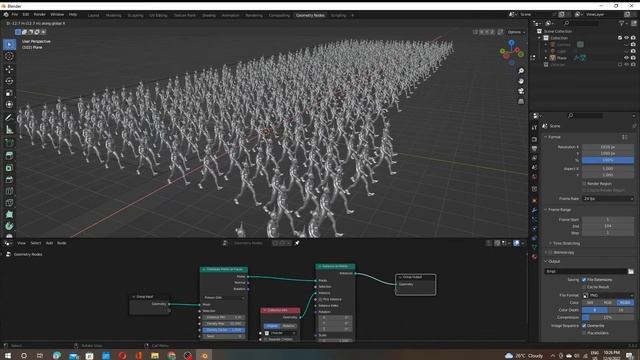 How to create crowds - Geometry Nodes in blender смотреть онлайн