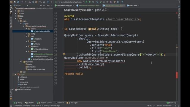 Spring Data Elastic Search Example #2 using Query DSL | Tech Primers смотреть онлайн