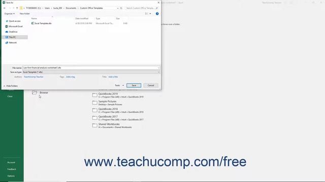 Microsoft Excel 2019 & 365 Training for Lawyers: Saving a Template, Tutorial смотреть онлайн