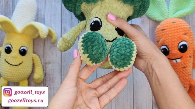 Вязаный Брокколи крючком: обзор плюшевой игрушки амигуруми (связан по описанию от @goozell_toys) смотреть онлайн
