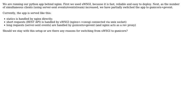 Using uwsgi and gunicorn at the same time or fully switch to gunicorn? смотреть онлайн