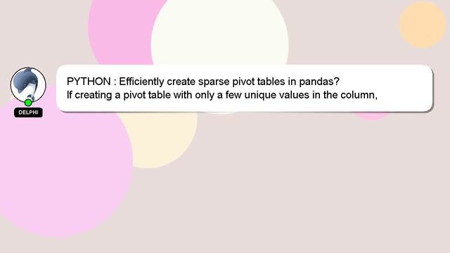 PYTHON : Efficiently create sparse pivot tables in pandas? смотреть онлайн