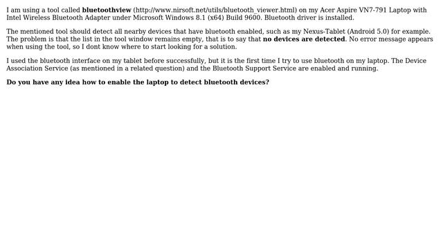 Unable to detect bluetooth devices with windows 8.1 laptop using bluetoothview смотреть онлайн