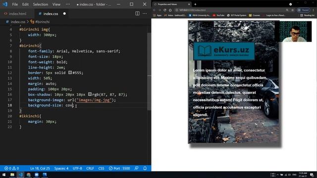 CSS, 7-dars, Rasmlar Bilan Ishlash. Working with images in CSS. veb dasturlash 0 dan tez va oson смотреть онлайн
