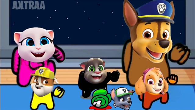 (Mini Crew PAW Patrol and Talking Tom) Among Us distraction dance animation смотреть онлайн
