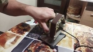 Мини гриндер. Ленточный станок из Китая для рыбацких поделок, заточки ножей.  Распаковка и обзор