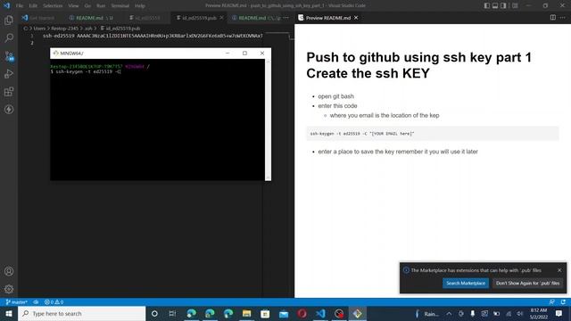 Push to github using ssh part 1 Create the ssh key pair смотреть онлайн